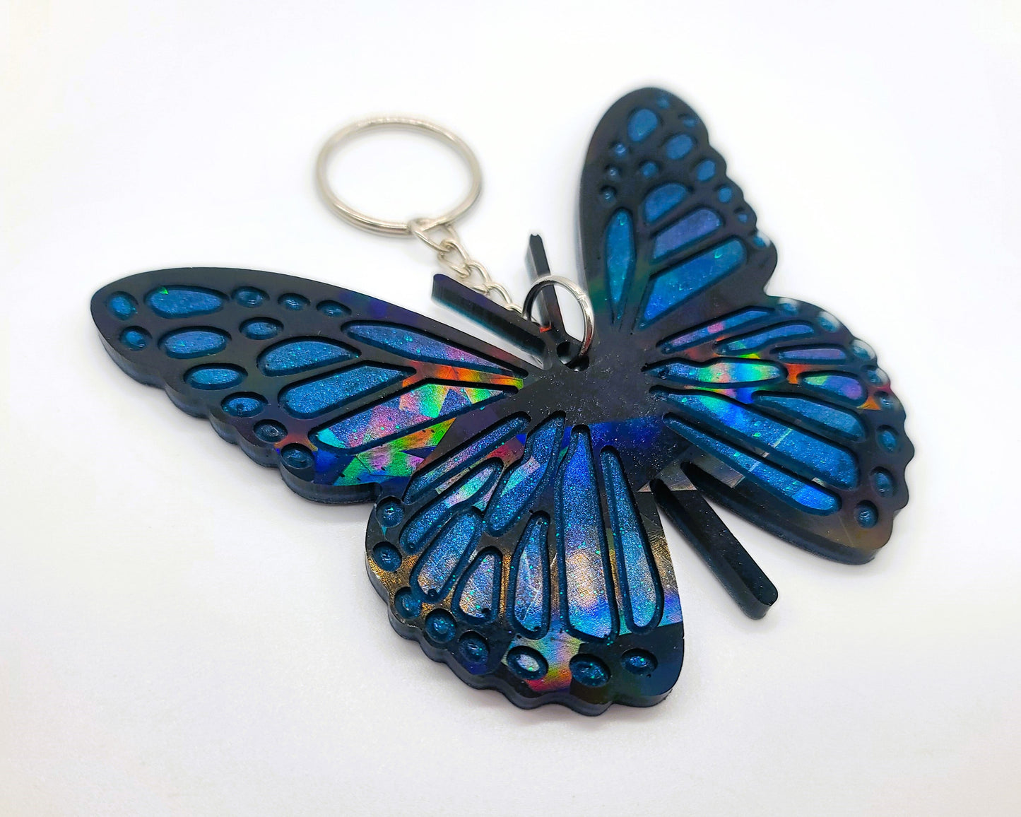 Holographic Resin Monarch Butterfly Key Chain/Suncatcher