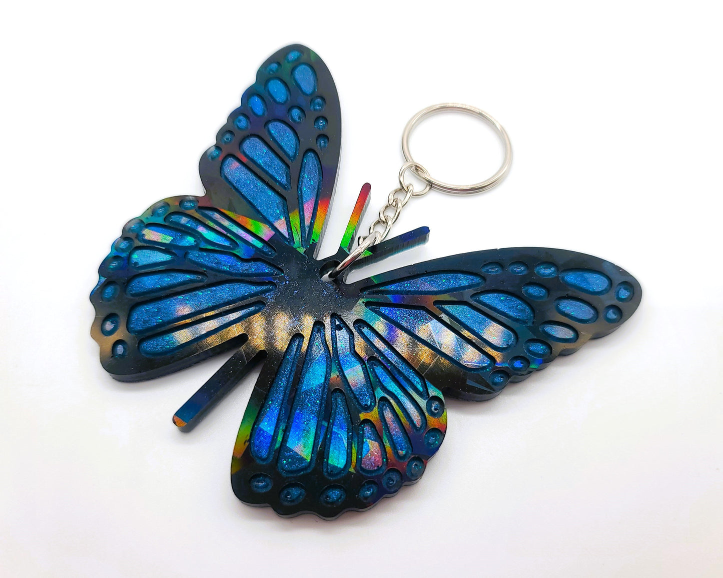 Holographic Resin Monarch Butterfly Key Chain/Suncatcher