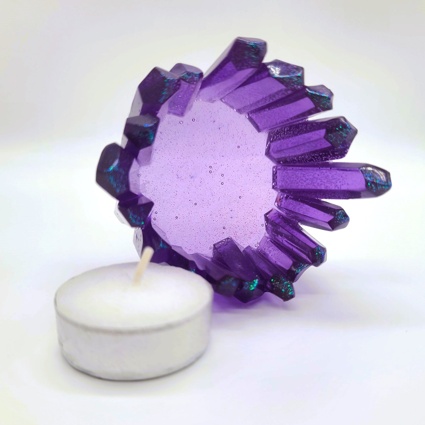 Crystal / Quartz Tealight Candle Holder - Eco-Friendly Resin