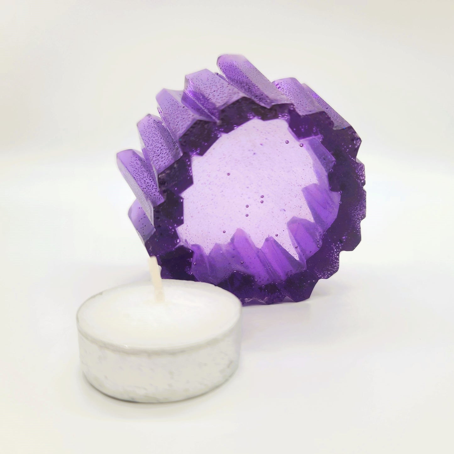 Crystal / Quartz Tealight Candle Holder - Eco-Friendly Resin