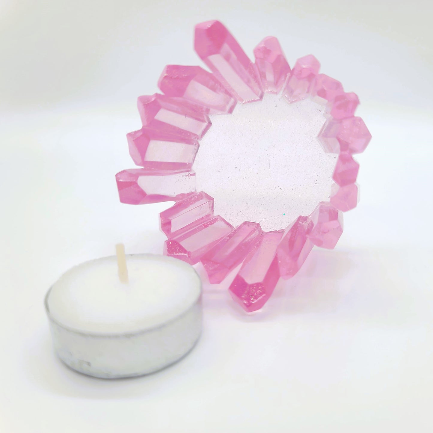 Crystal / Quartz Tealight Candle Holder - Eco-Friendly Resin