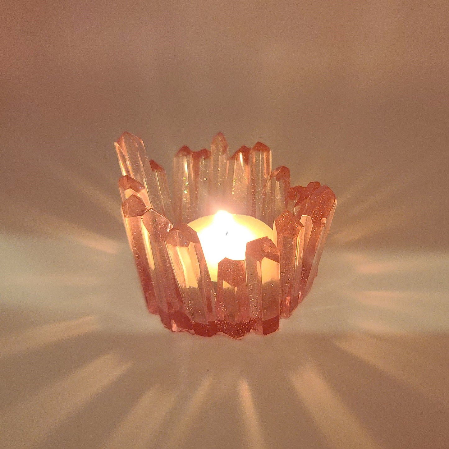 Crystal / Quartz Tealight Candle Holder - Eco-Friendly Resin