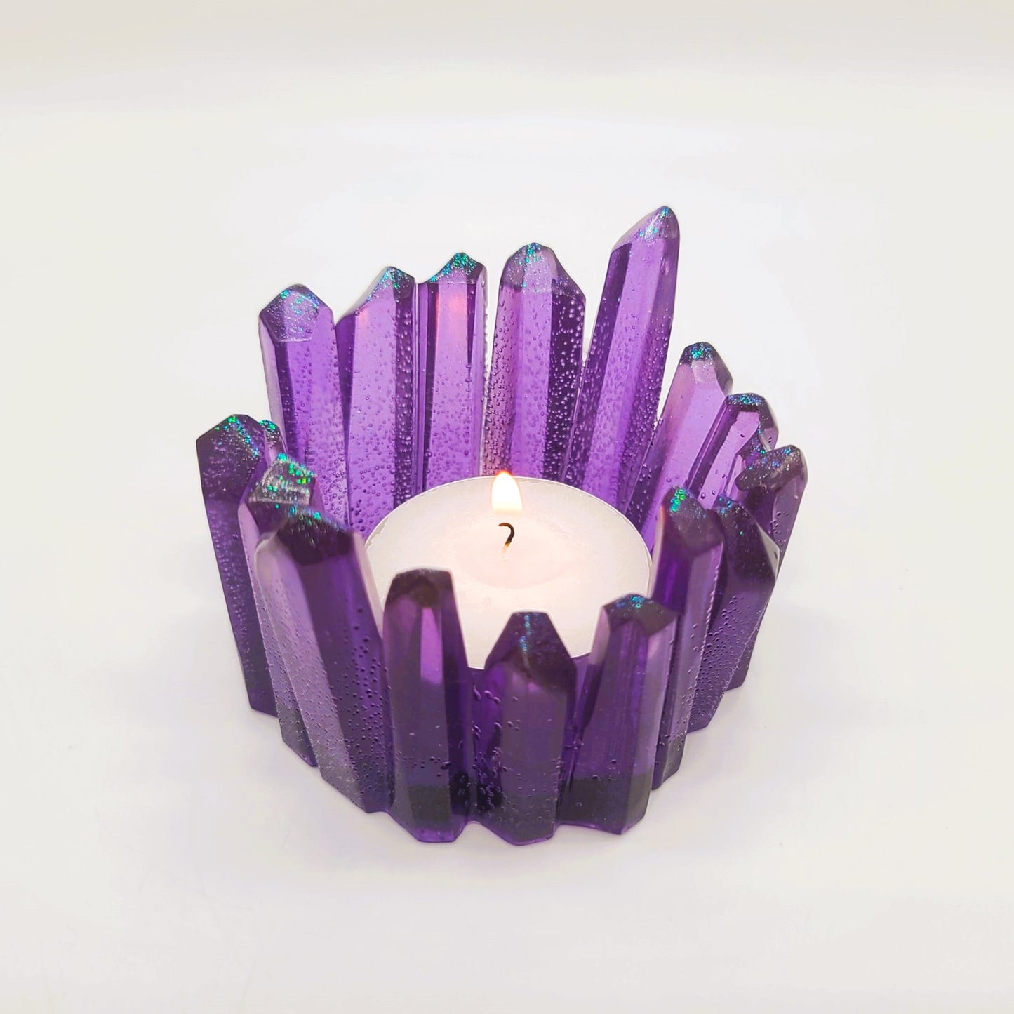 Crystal / Quartz Tealight Candle Holder - Eco-Friendly Resin
