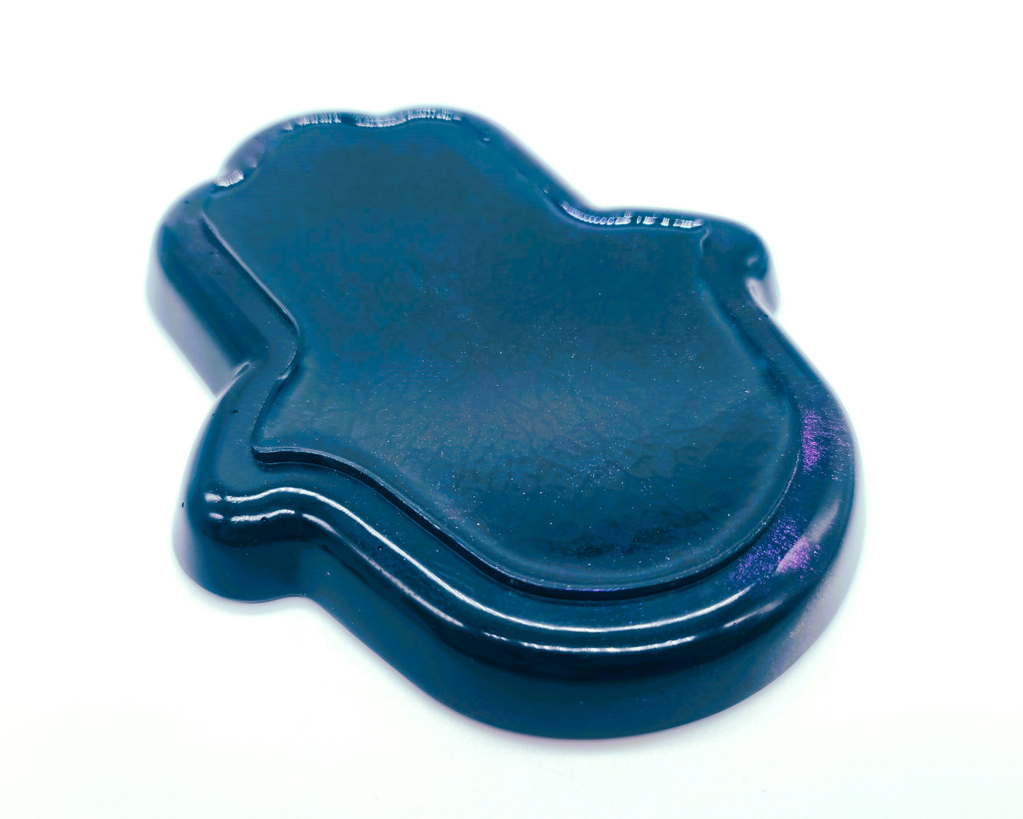 Hamsa Hand Trinket Dish - Made with Resin & Color-Shift Mica