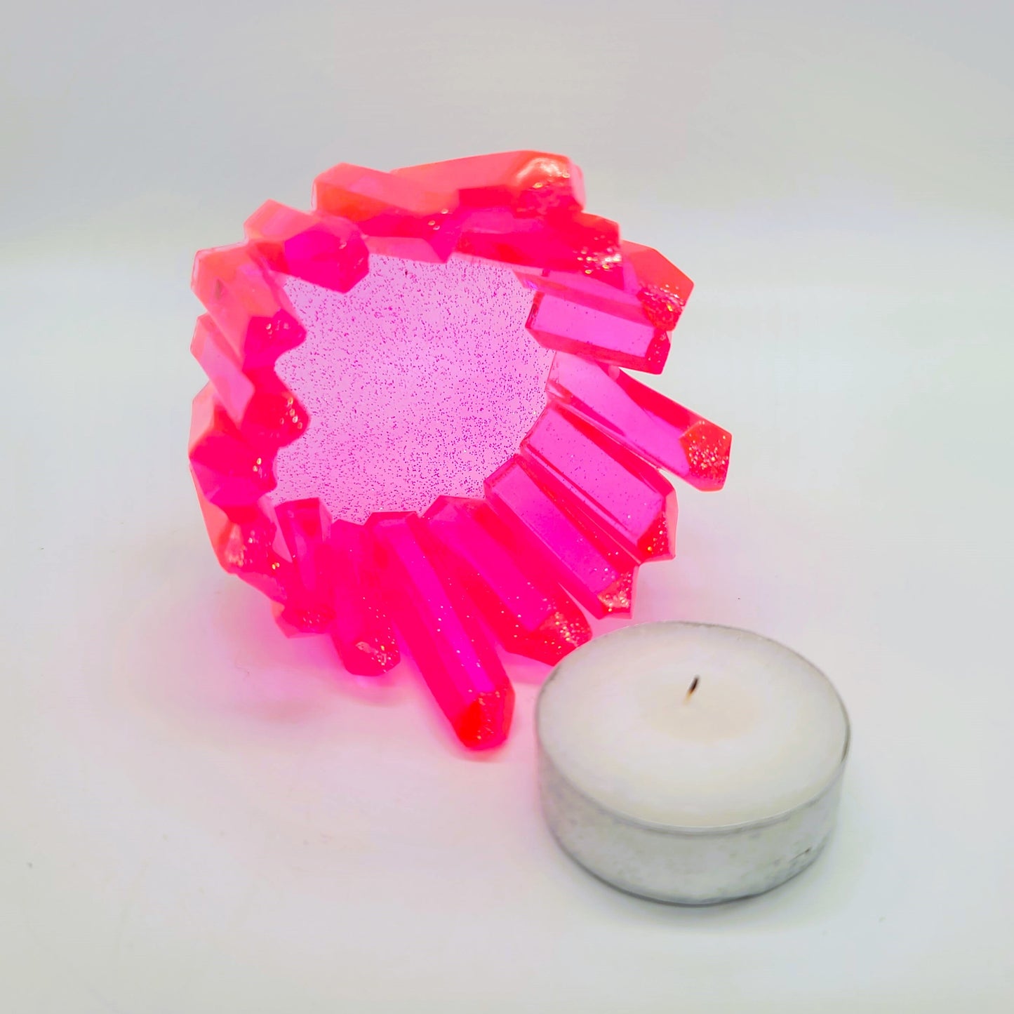 Crystal / Quartz Tealight Candle Holder - Eco-Friendly Resin