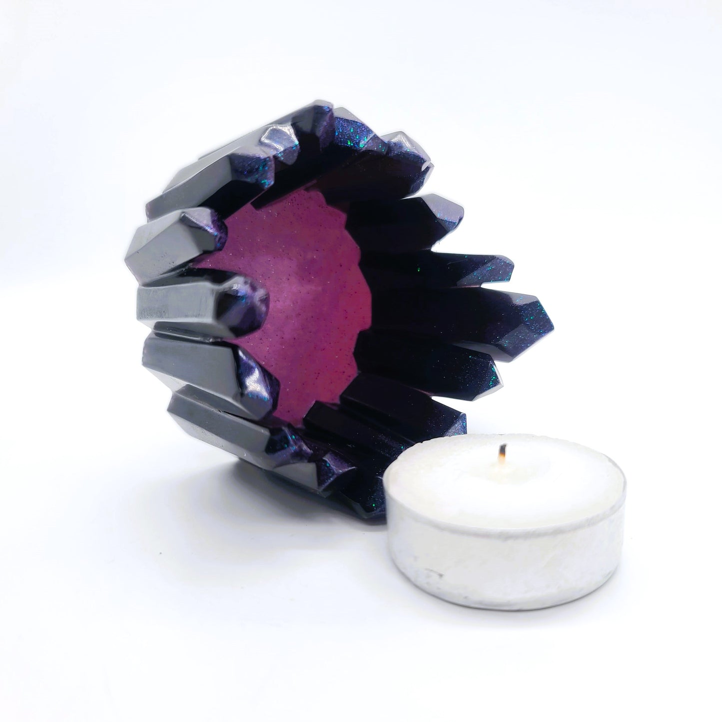 Crystal / Quartz Tealight Candle Holder - Eco-Friendly Resin