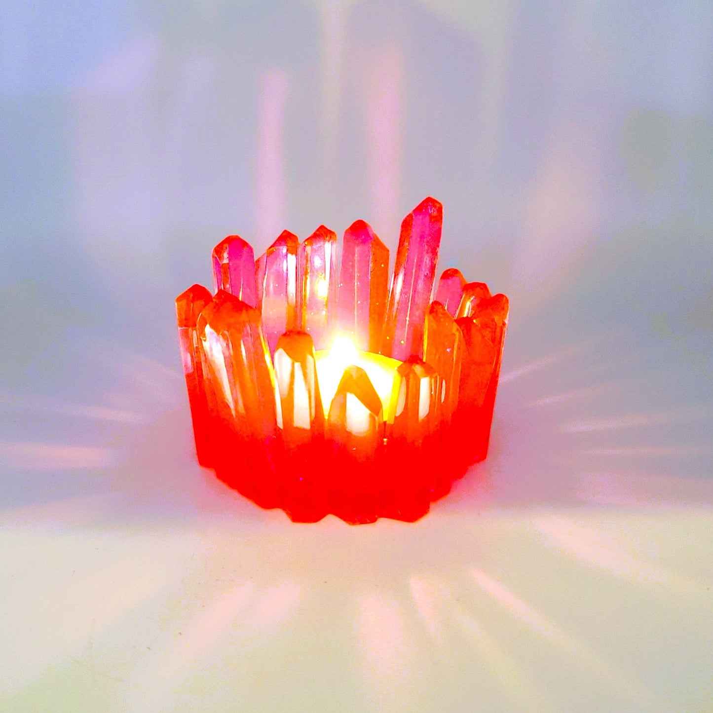 Crystal / Quartz Tealight Candle Holder - Eco-Friendly Resin