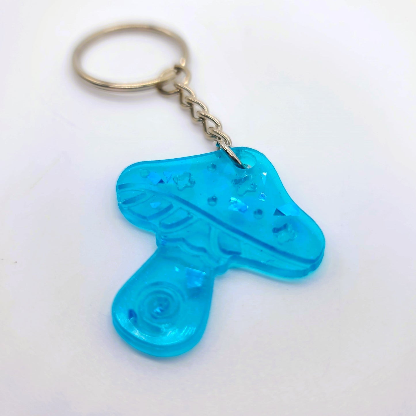 Holographic Mushroom Shaped Key Chain - Eco-Friendly Resin