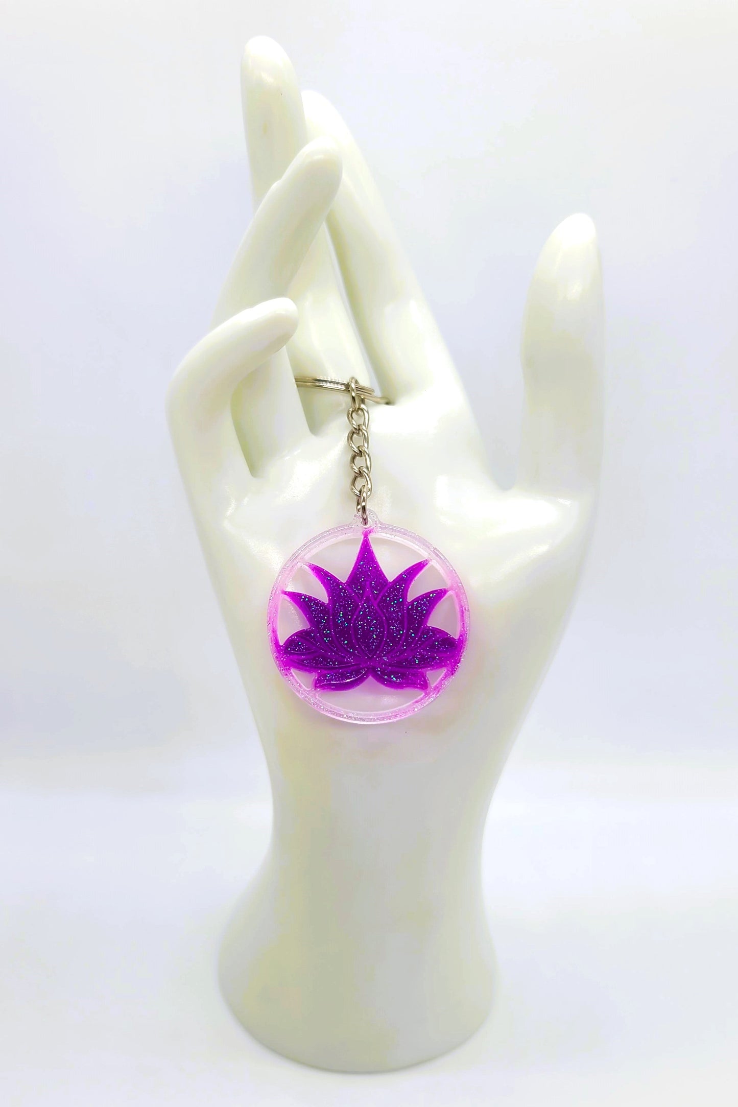 Lotus Flower Shaped Key Chain - Eco-Friendly Resin