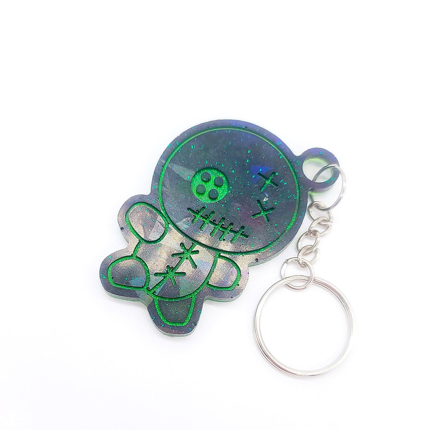 Holographic Cartoon Mummy Key Chain - Eco-Friendly Resin