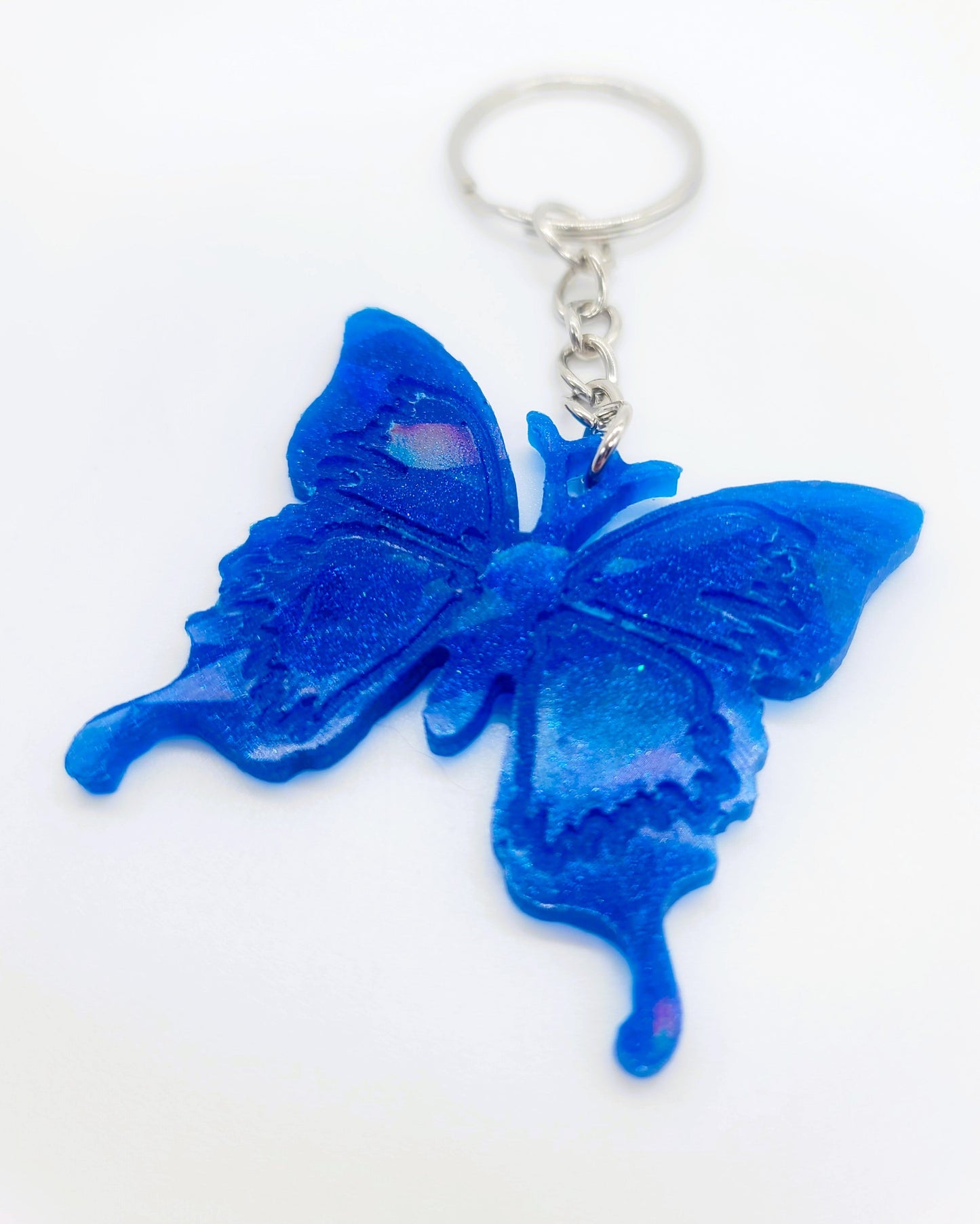 Small Eco-Friendly Holographic Resin Butterfly Key Chain