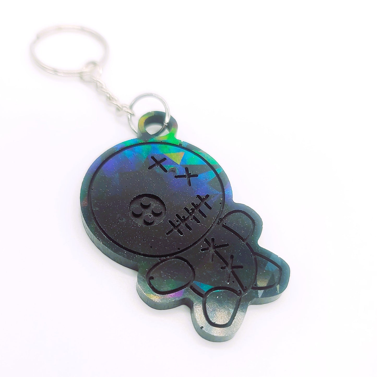Holographic Cartoon Mummy Key Chain - Eco-Friendly Resin