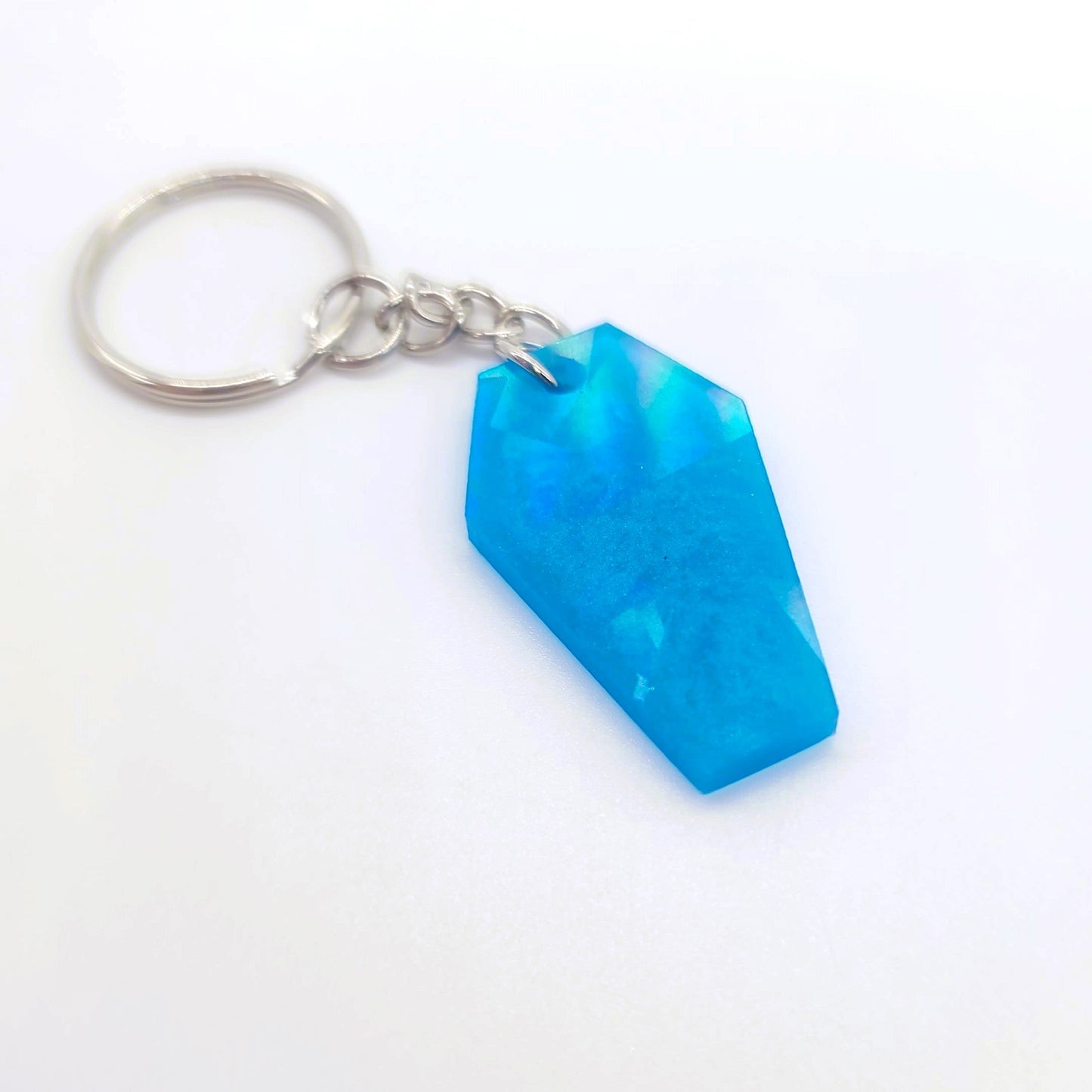 Holographic Coffin Shaped Key Chain - Eco-Friendly Resin