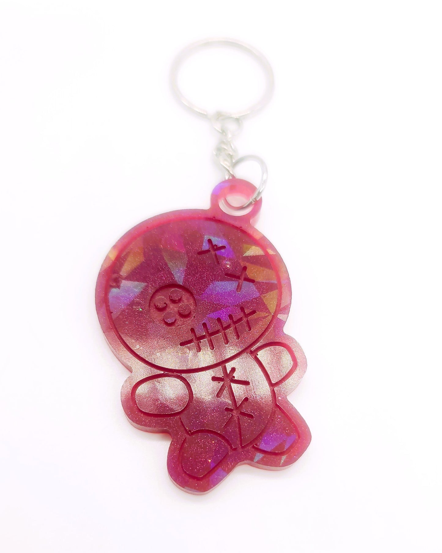 Holographic Cartoon Mummy Key Chain - Eco-Friendly Resin