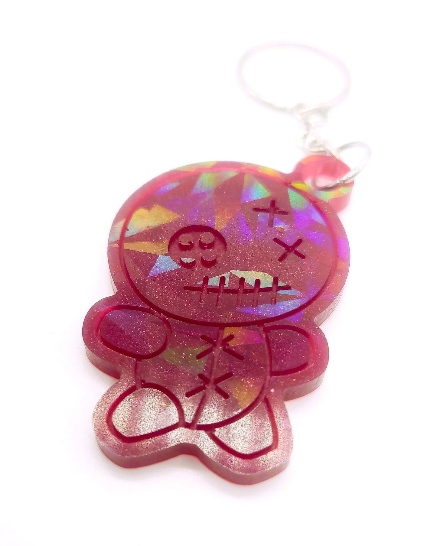 Holographic Cartoon Mummy Key Chain - Eco-Friendly Resin