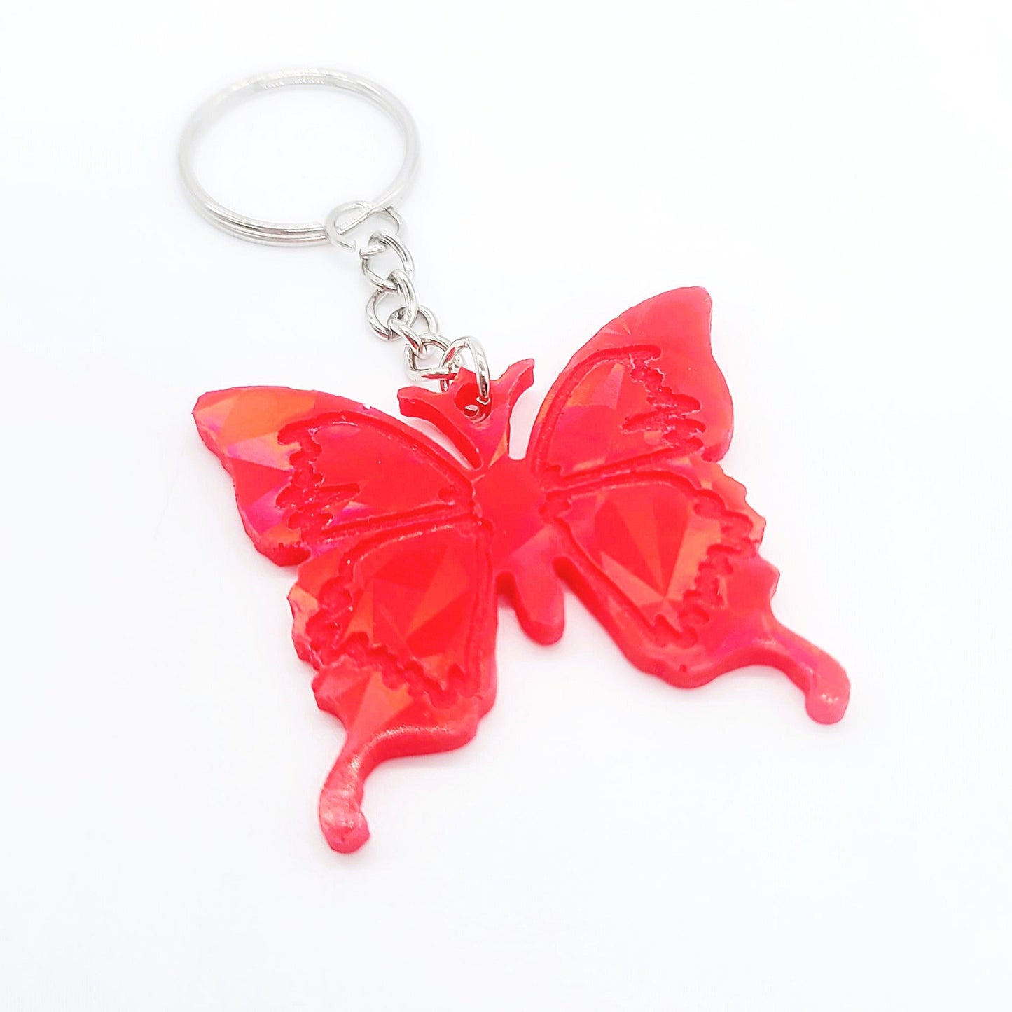 Small Eco-Friendly Holographic Resin Butterfly Key Chain
