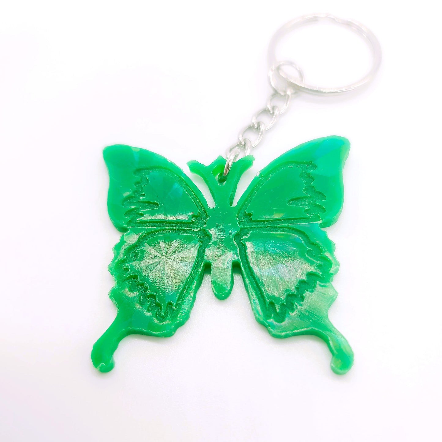 Small Eco-Friendly Holographic Resin Butterfly Key Chain