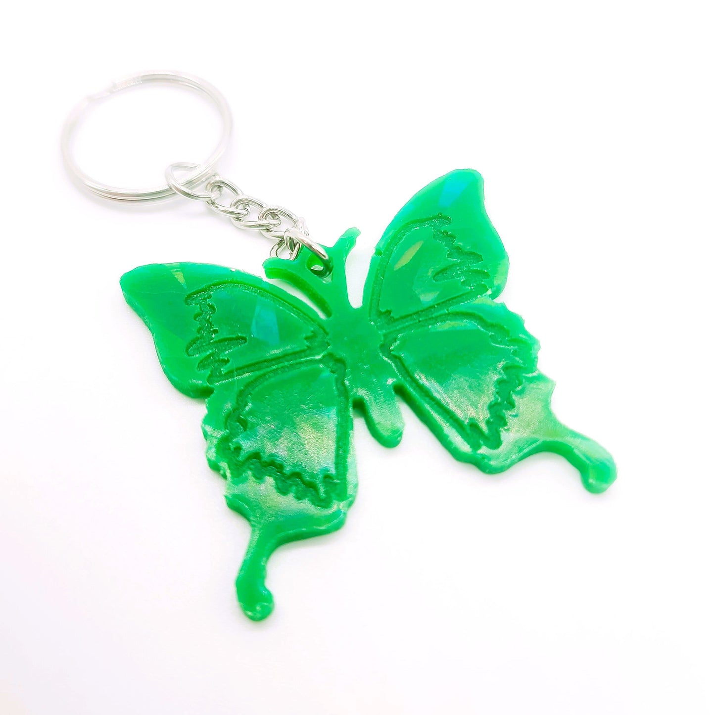 Small Eco-Friendly Holographic Resin Butterfly Key Chain