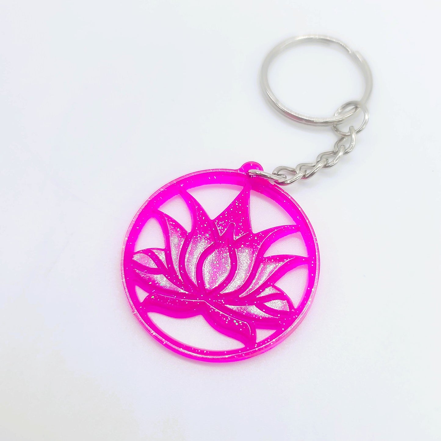 Lotus Flower Shaped Key Chain - Eco-Friendly Resin
