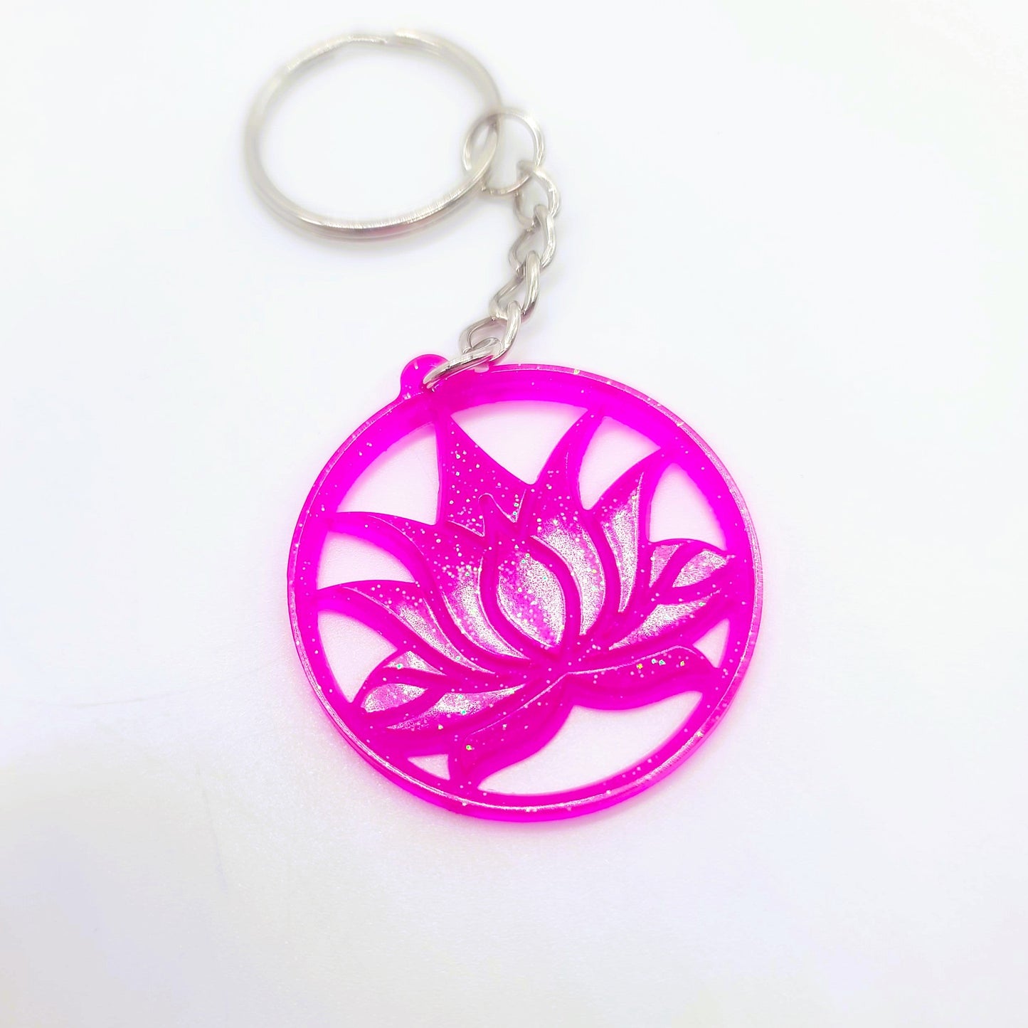 Lotus Flower Shaped Key Chain - Eco-Friendly Resin