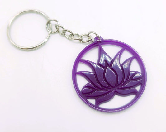 Lotus Flower Shaped Key Chain - Eco-Friendly Resin