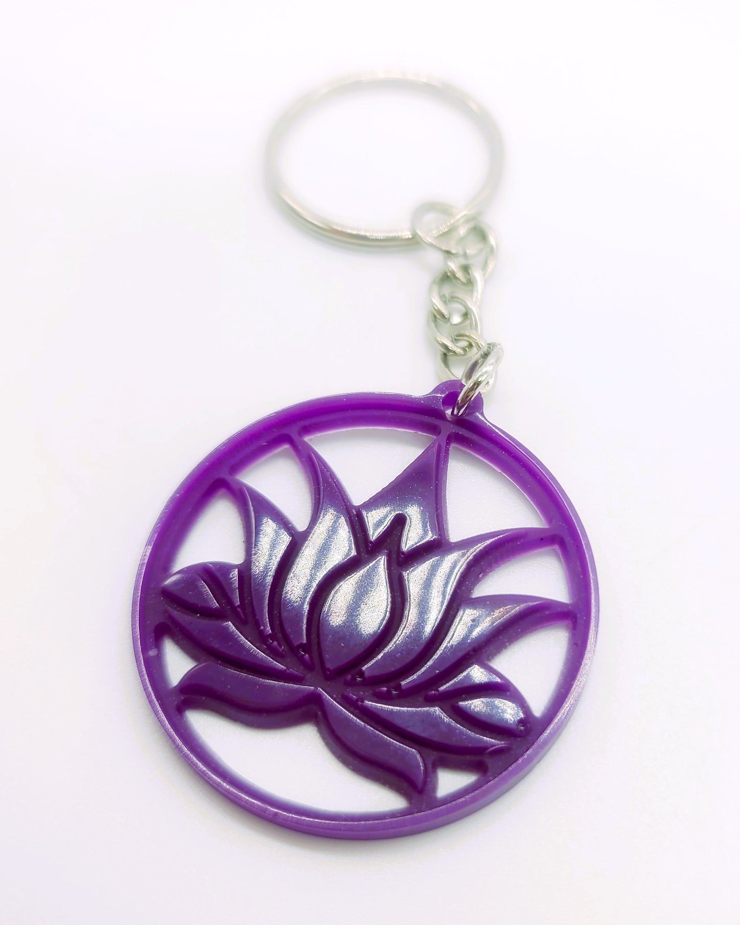Lotus Flower Shaped Key Chain - Eco-Friendly Resin