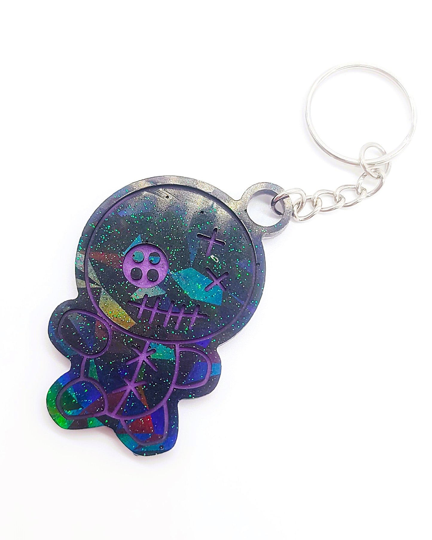 Holographic Cartoon Mummy Key Chain - Eco-Friendly Resin