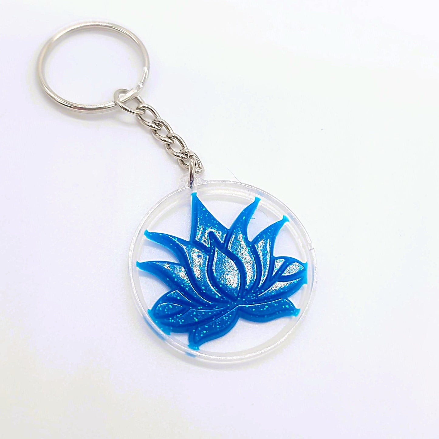 Lotus Flower Shaped Key Chain - Eco-Friendly Resin