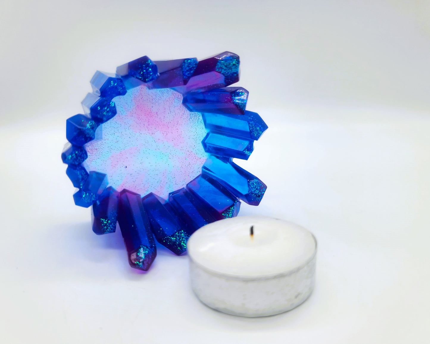 Crystal / Quartz Tealight Candle Holder - Eco-Friendly Resin