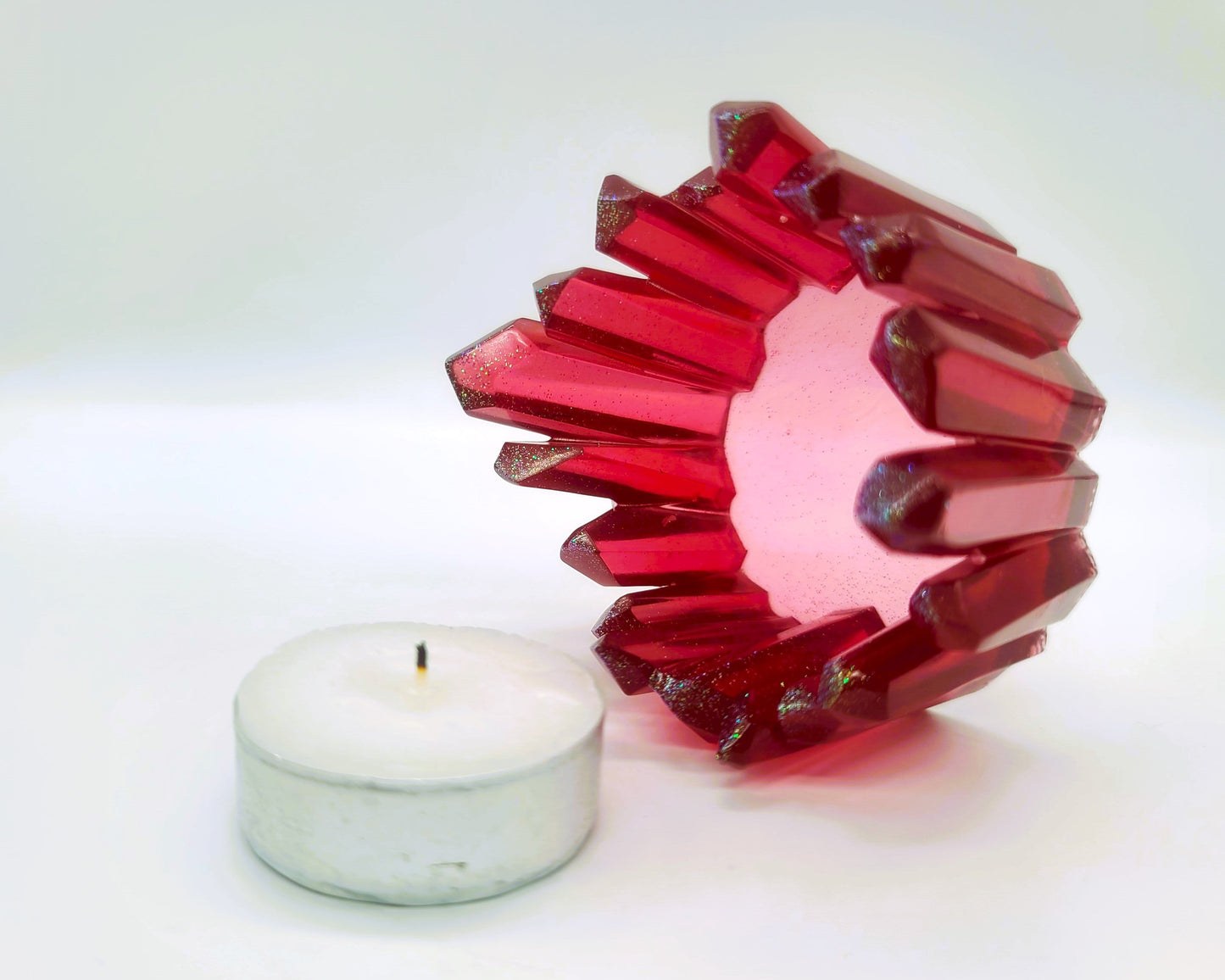 Crystal / Quartz Tealight Candle Holder - Eco-Friendly Resin