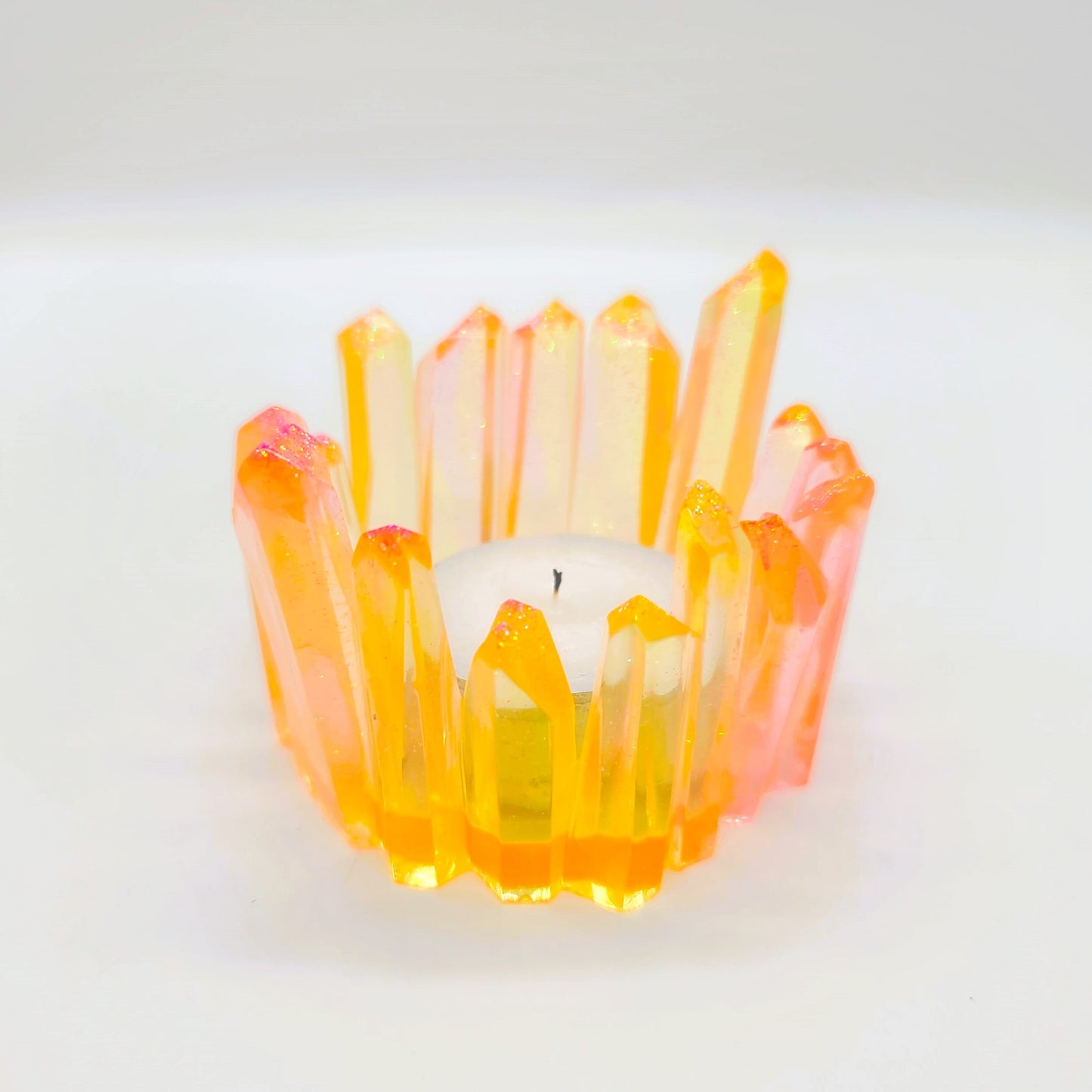 Crystal / Quartz Tealight Candle Holder - Eco-Friendly Resin