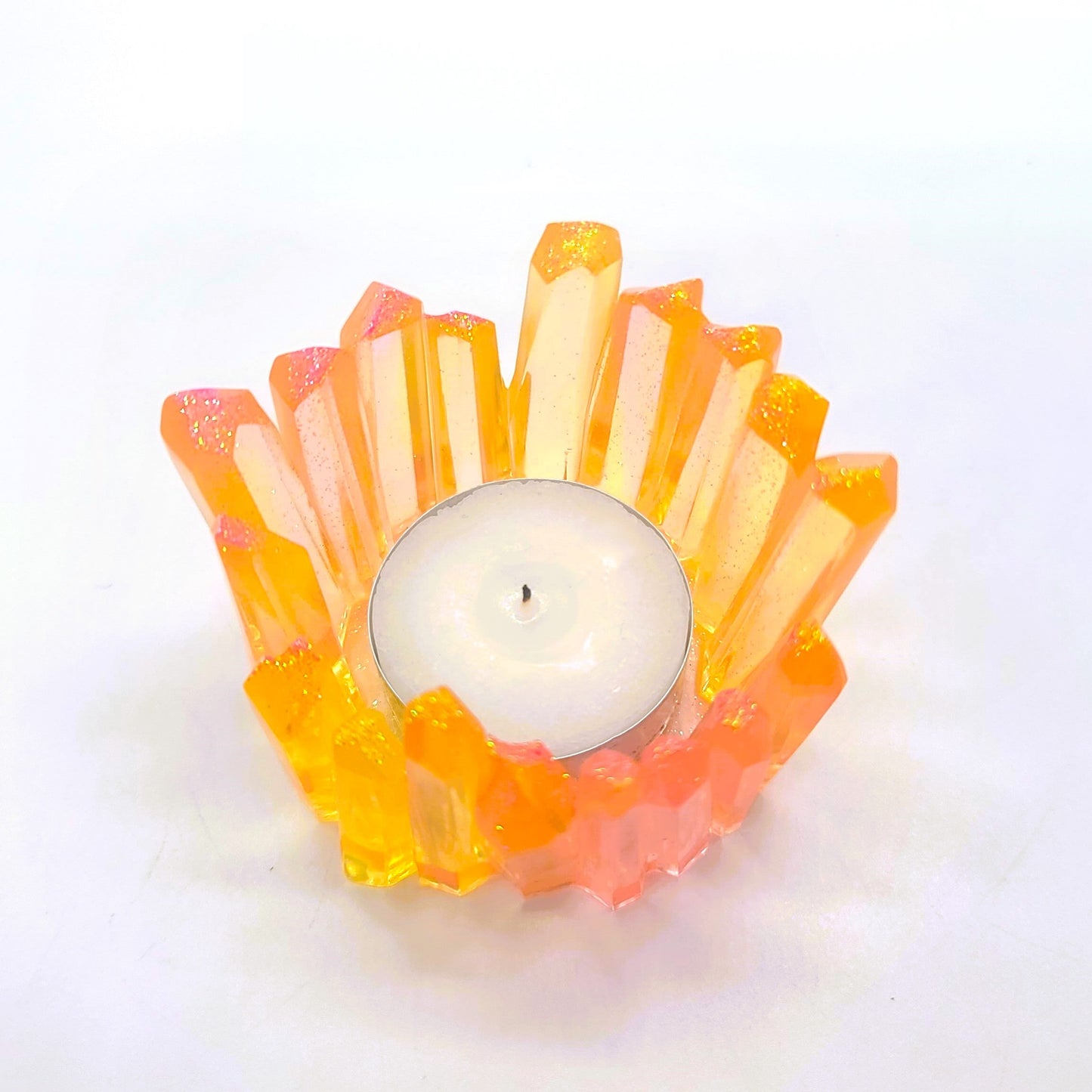 Crystal / Quartz Tealight Candle Holder - Eco-Friendly Resin
