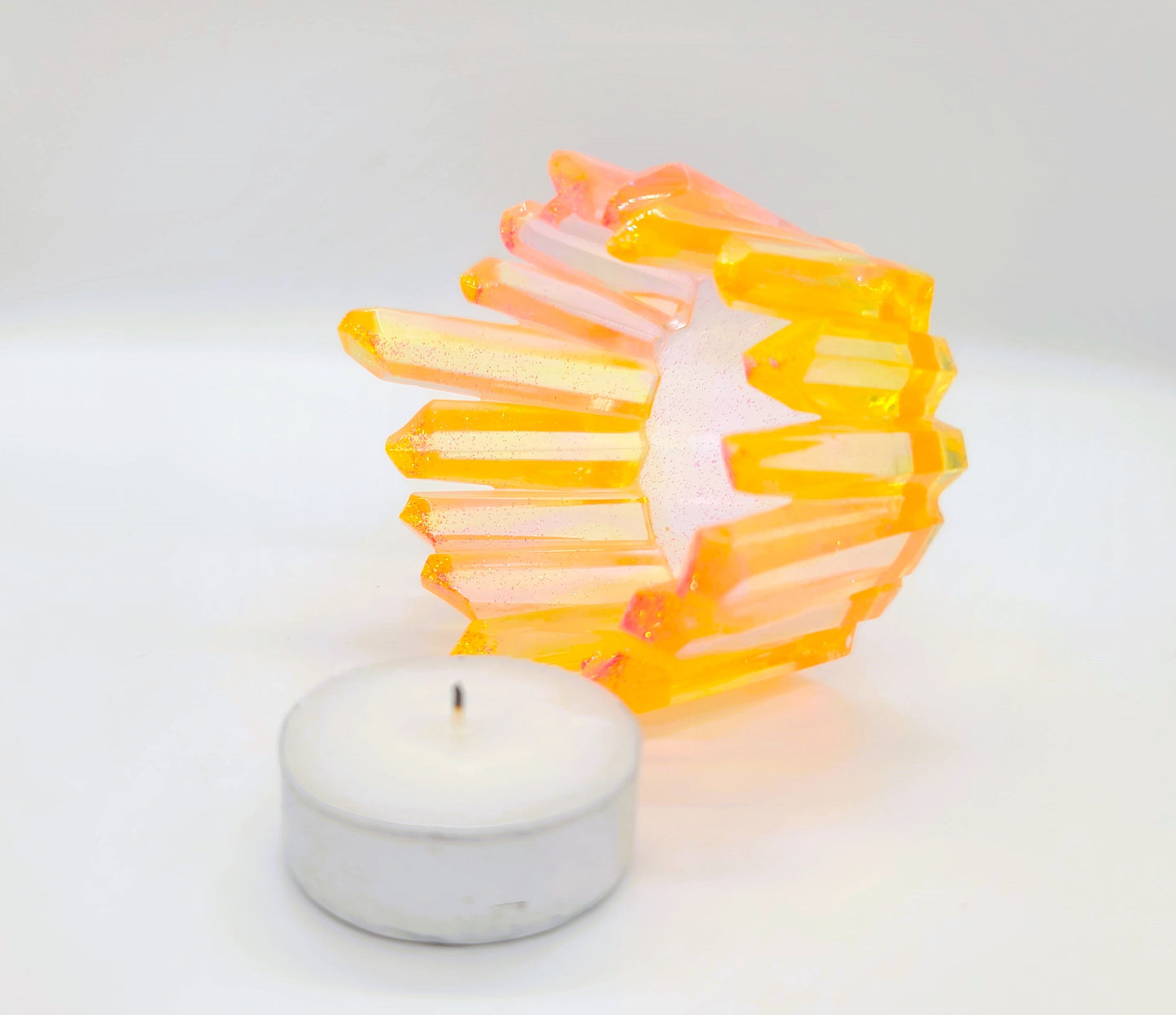 Crystal / Quartz Tealight Candle Holder - Eco-Friendly Resin