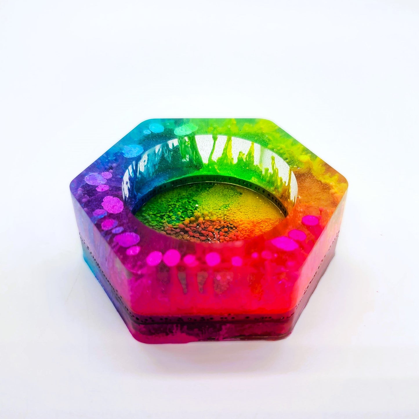 Trippy Rainbow Candle Holder - Made with Eco-Friendly Resin