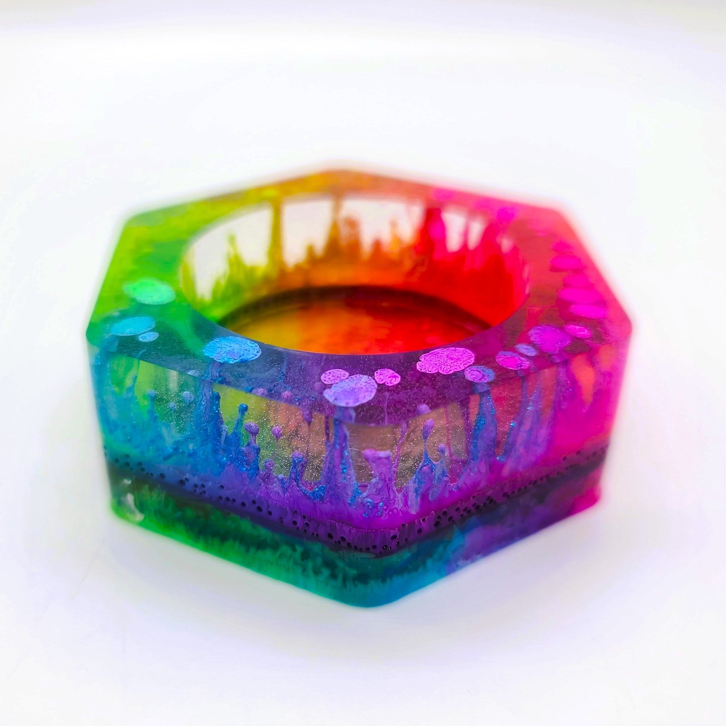 Trippy Rainbow Candle Holder - Made with Eco-Friendly Resin