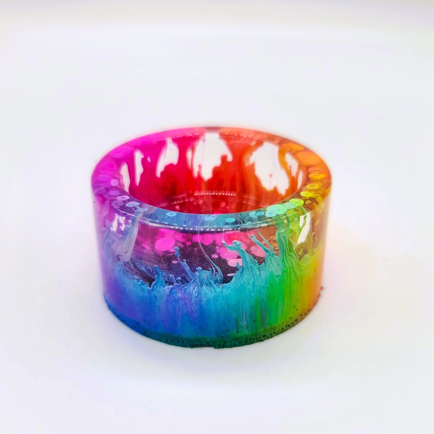 Trippy Rainbow Candle Holder - Made with Eco-Friendly Resin