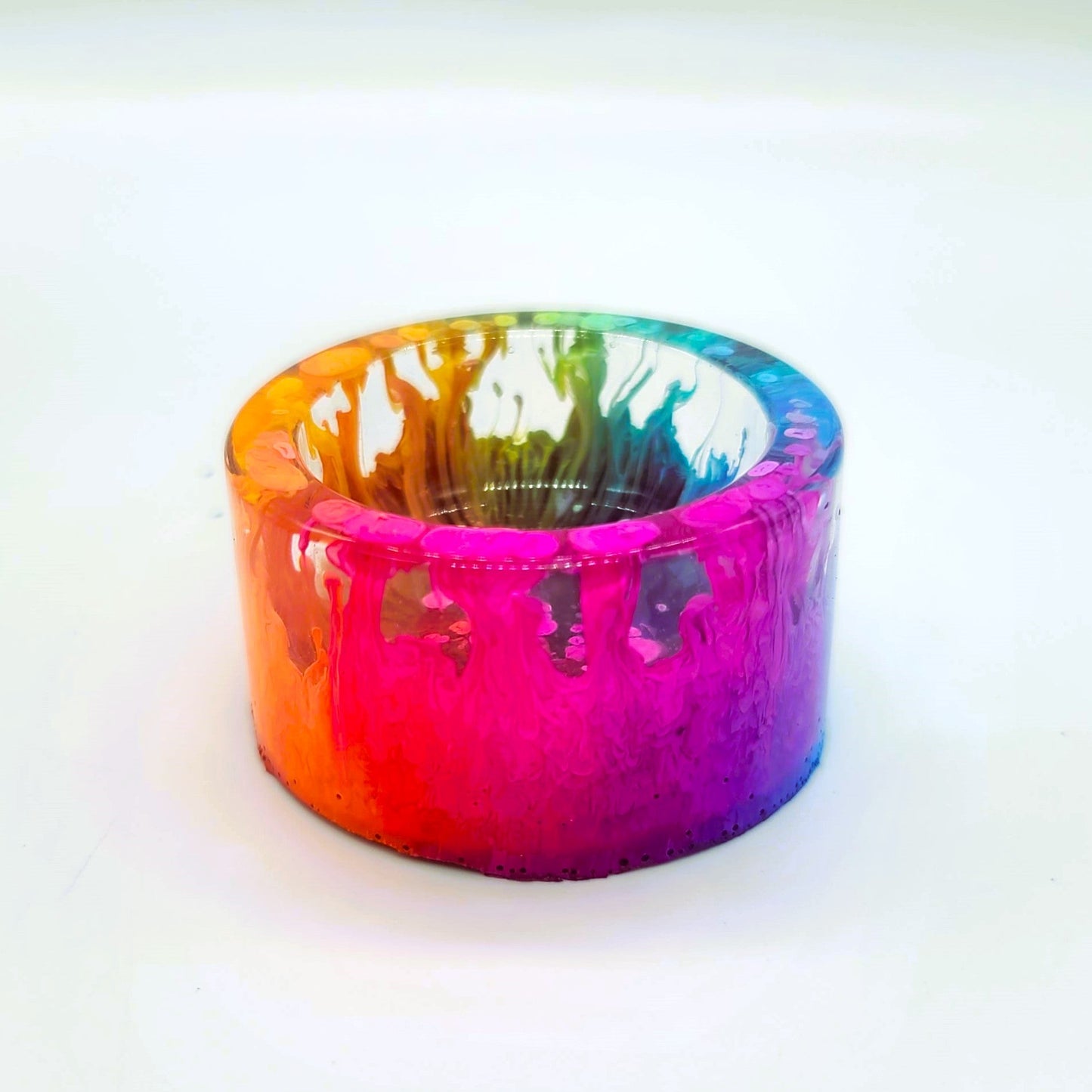 Trippy Rainbow Candle Holder - Made with Eco-Friendly Resin