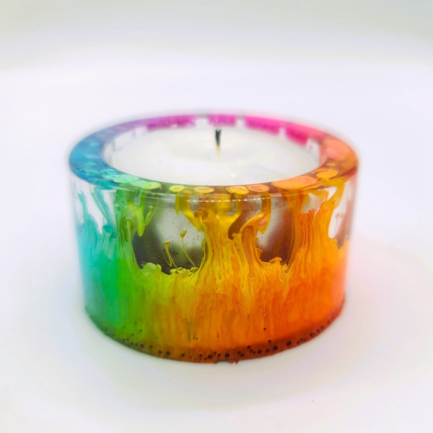 Trippy Rainbow Candle Holder - Made with Eco-Friendly Resin