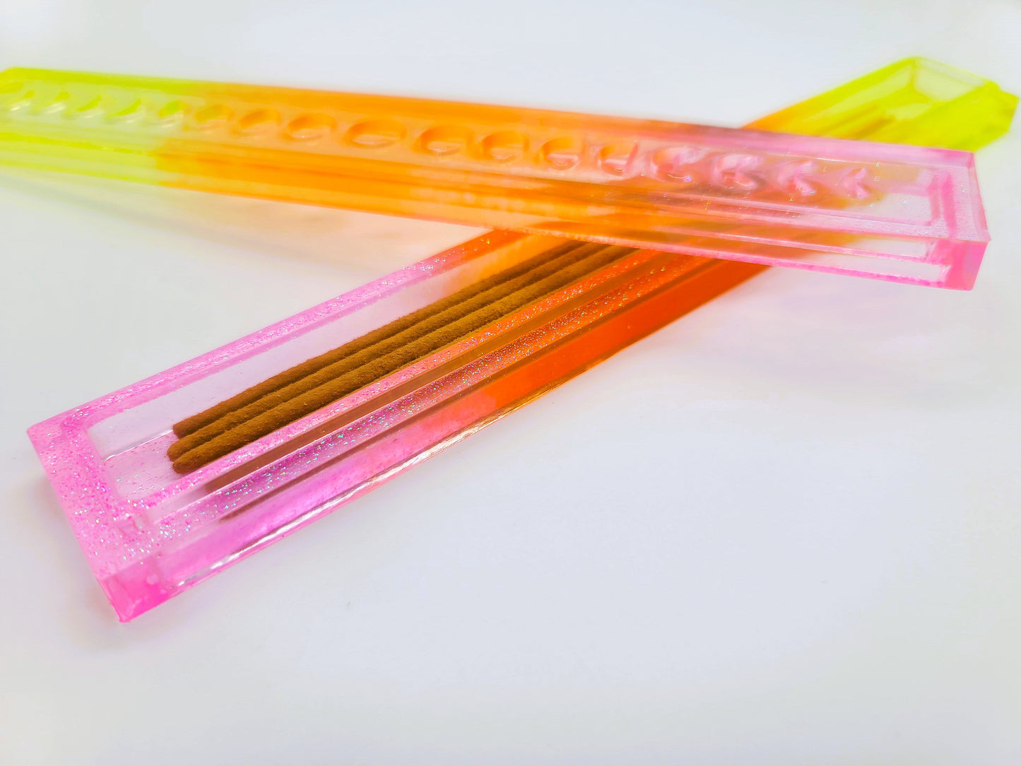 Moon Phases Incense Holder - Made with Resin & Color-Shift Mica