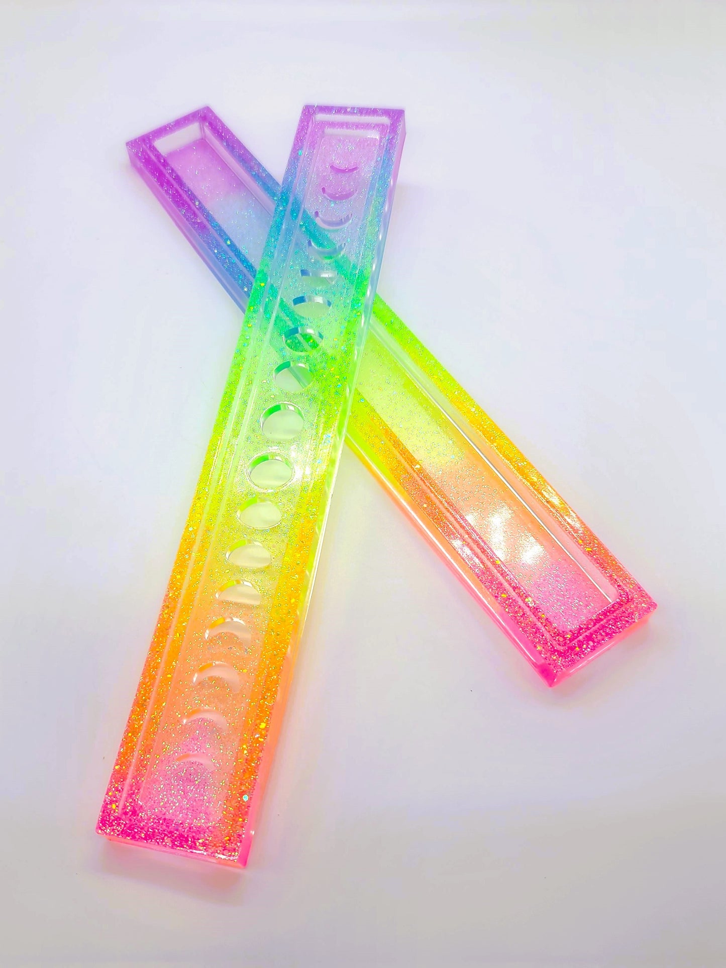 Moon Phases Incense Holder - Made with Resin & Color-Shift Mica