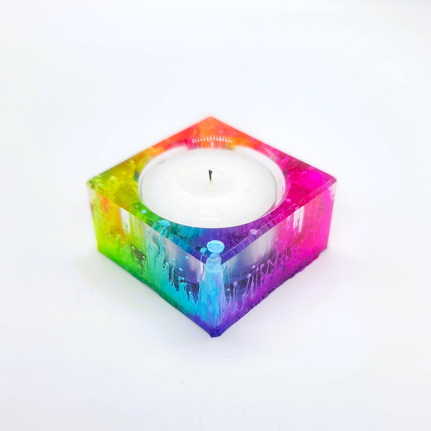 Trippy Rainbow Candle Holder - Made with Eco-Friendly Resin