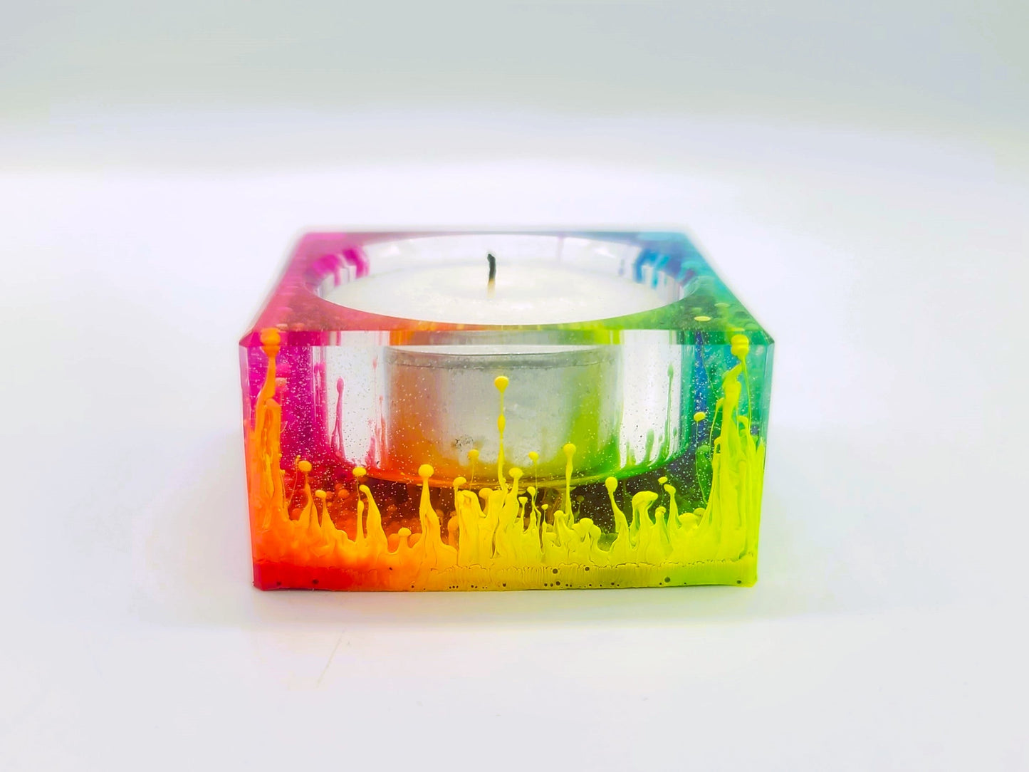 Trippy Rainbow Candle Holder - Made with Eco-Friendly Resin