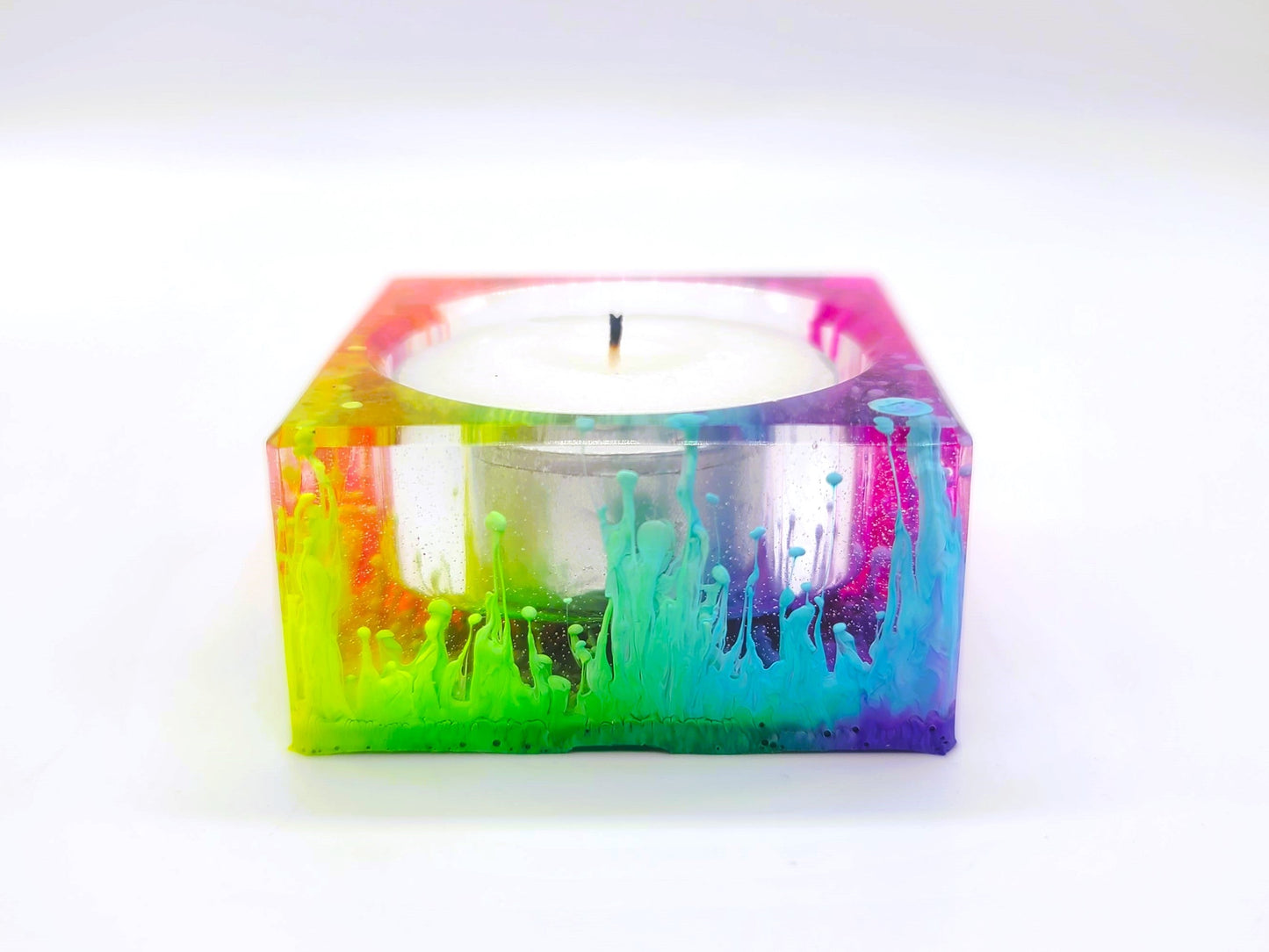 Trippy Rainbow Candle Holder - Made with Eco-Friendly Resin