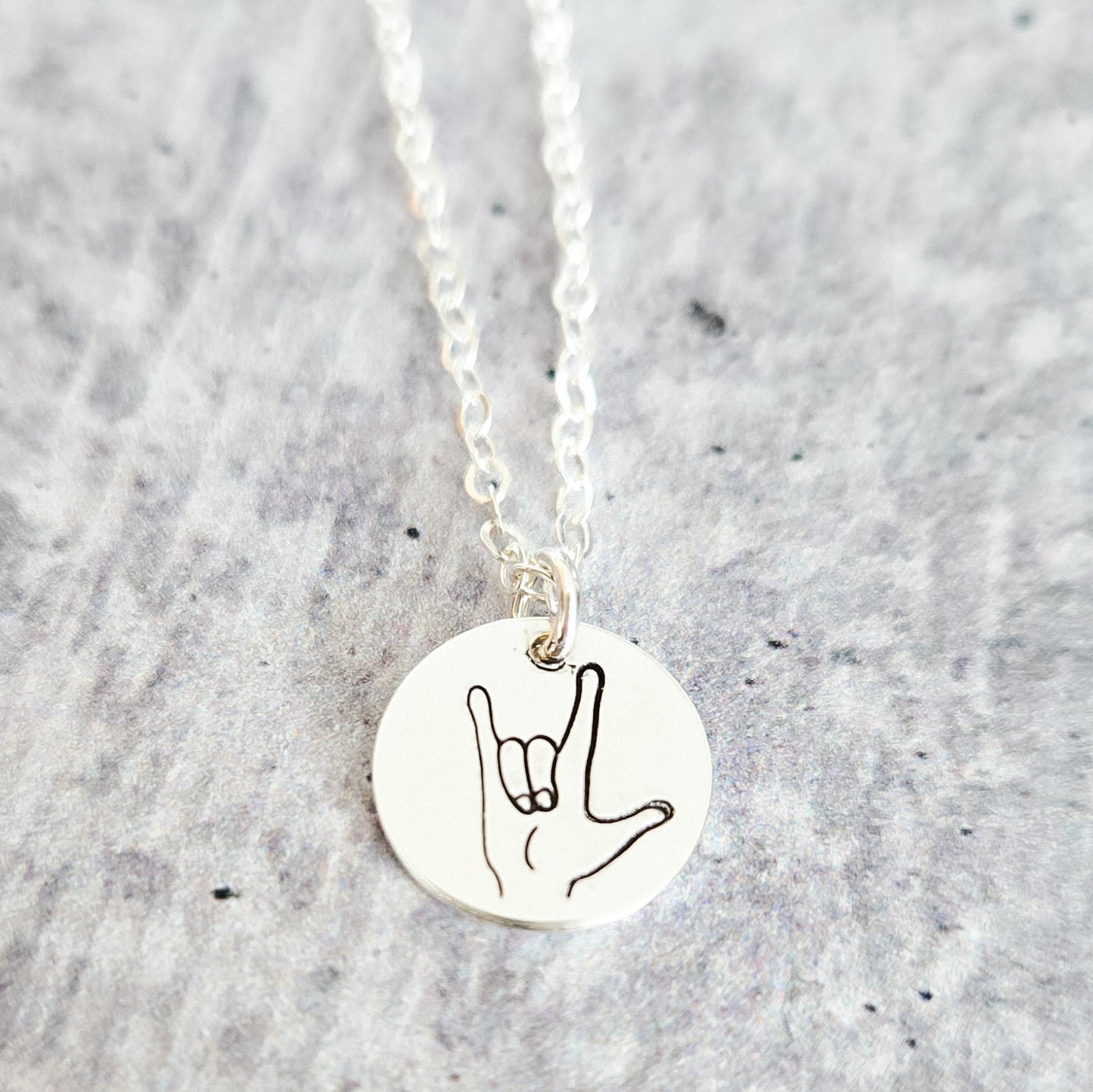 ASL ‘I Love You’ Hand-Stamped Necklace – A Subtle Jewish Statement