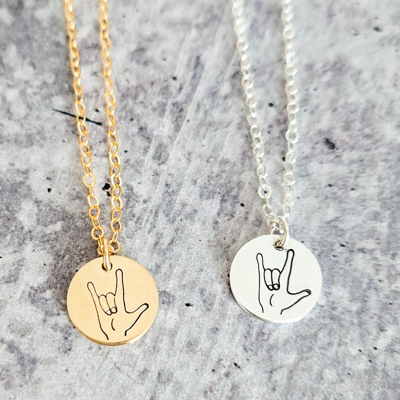 ASL ‘I Love You’ Hand-Stamped Necklace – A Subtle Jewish Statement
