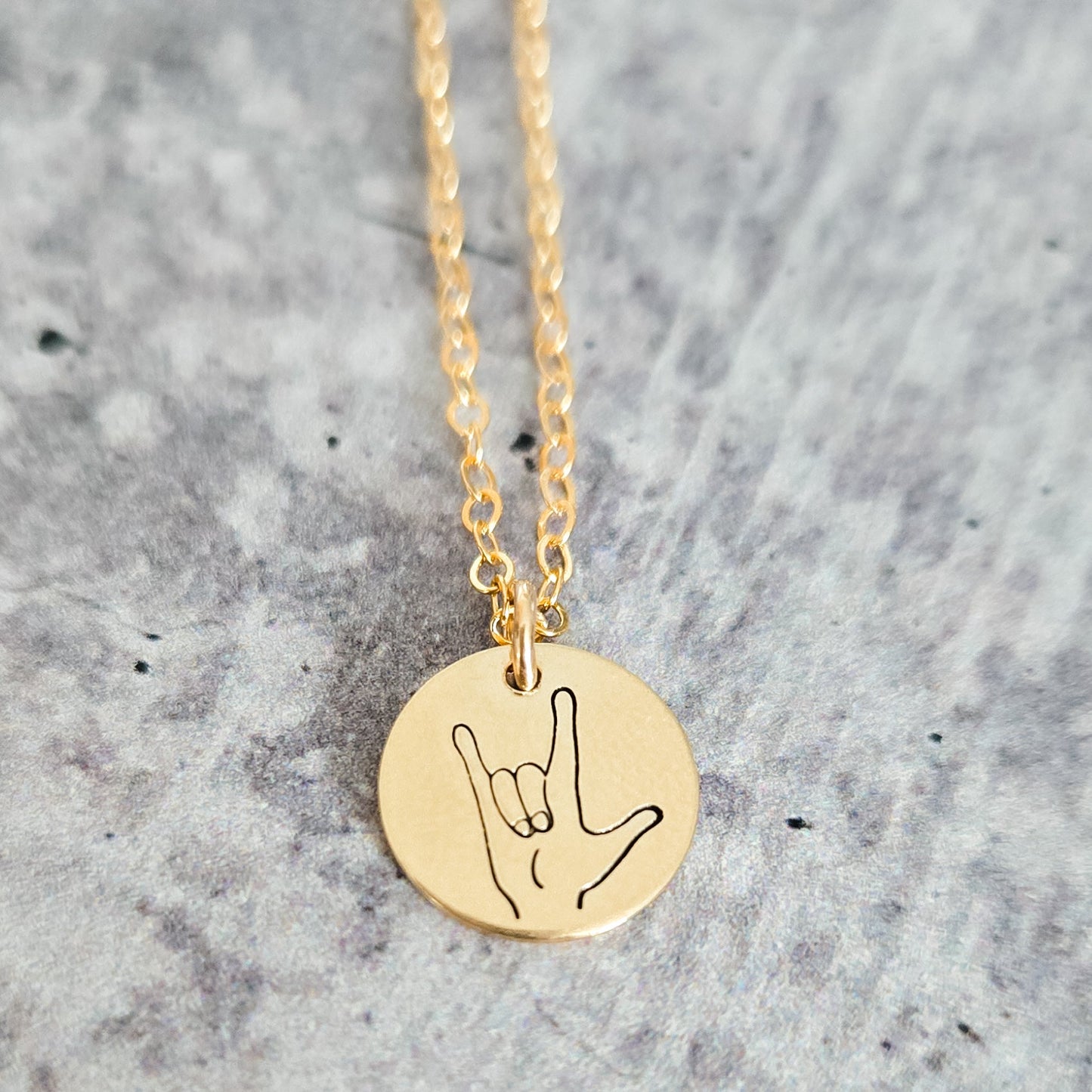 ASL ‘I Love You’ Hand-Stamped Necklace – A Subtle Jewish Statement