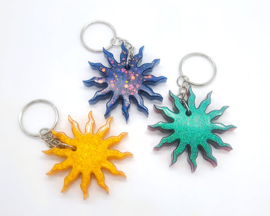Eco-Friendly Resin Tribal Sun Key Chain