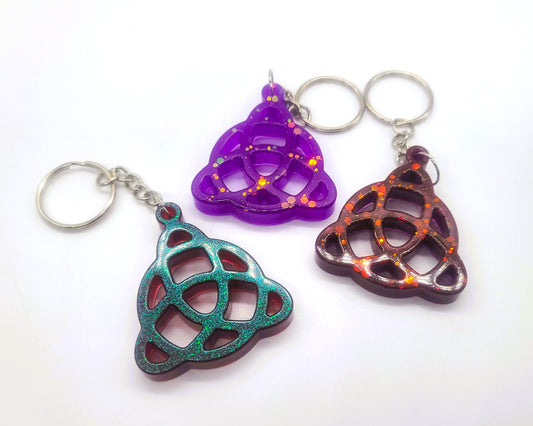 Eco-Friendly Resin Triqueta Triangle Key Chain