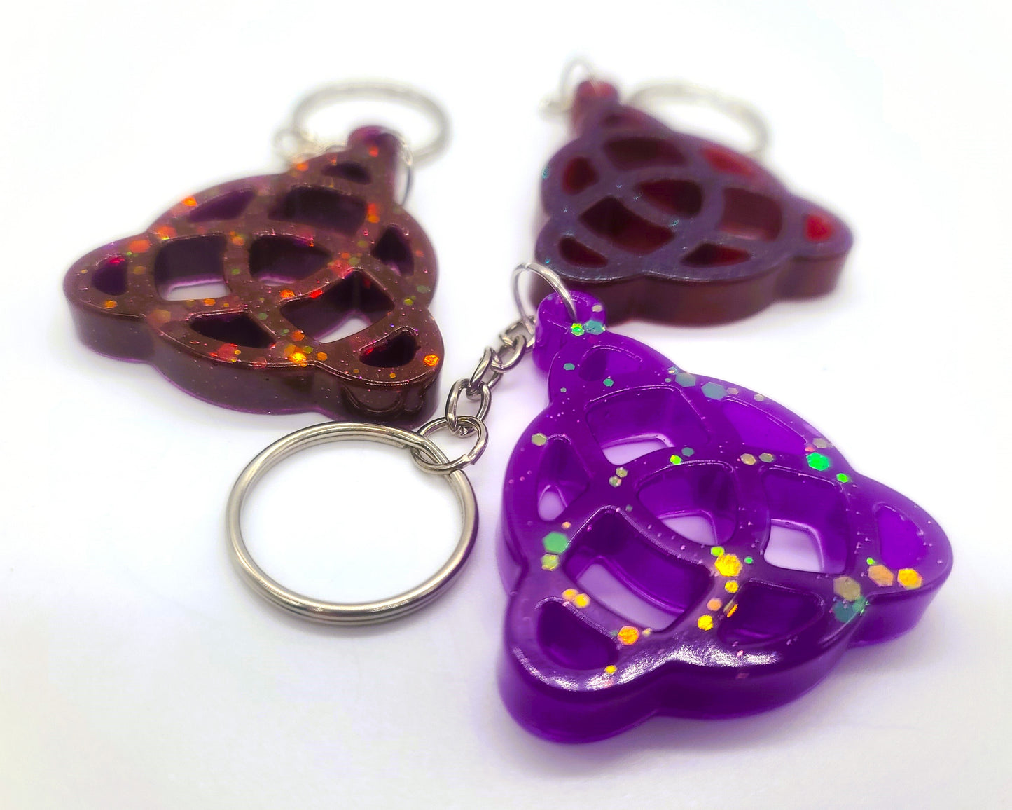 Eco-Friendly Resin Triqueta Triangle Key Chain