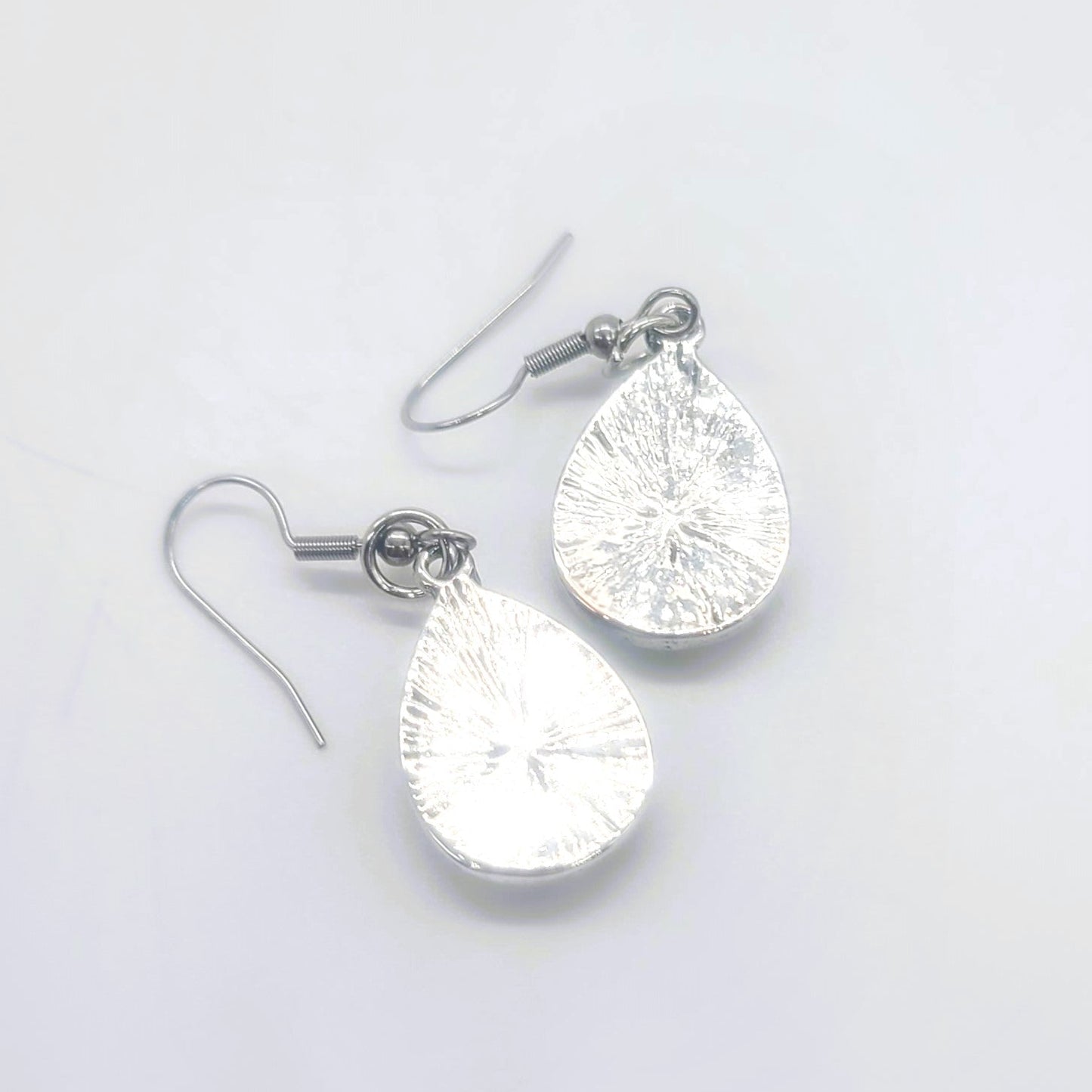 Black Opal (like) Sparkle Teardrop Pendant Earrings